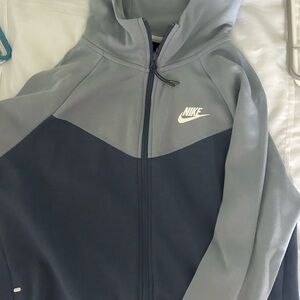 Nike Gray and Blue Zip-Up Hoodie- never worn